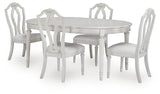 Montelaine Antique White Extension Dining Table and 4 Chairs from Ashley - Luna Furniture
