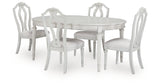 Montelaine Dining Table and 4 Chairs in Antique White from Ashley Furniture - Luna Furniture
