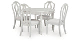 Montelaine Dining Table and 4 Chairs in Antique White from Ashley Furniture - Luna Furniture
