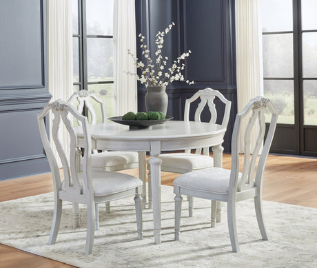 Montelaine Antique White Extension Dining Table and 4 Chairs from Ashley - Luna Furniture