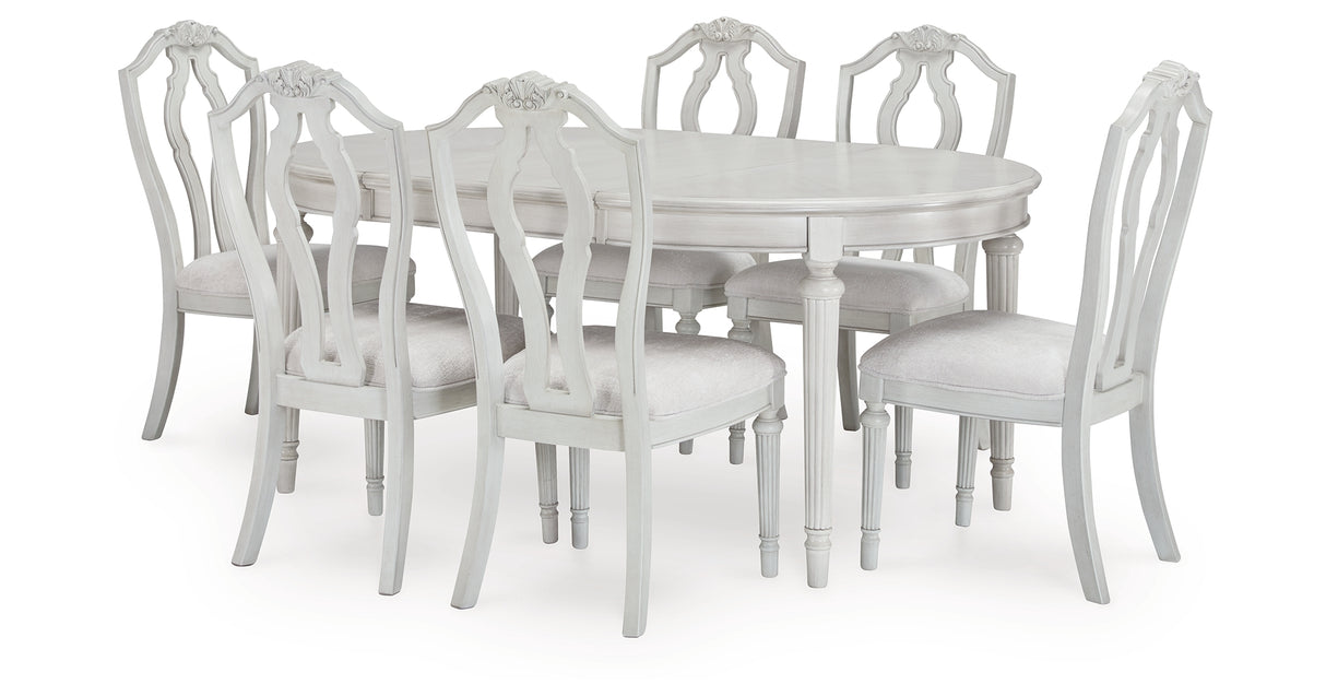 Montelaine Dining Table and 6 Chairs in Antique White from Ashley Furniture - Luna Furniture