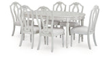 Montelaine Antiqued White Extension Dining Table and 6 Chairs from Ashley - Luna Furniture