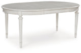 Montelaine Antiqued White Extension Dining Table and 6 Chairs from Ashley - Luna Furniture