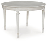 Montelaine Antiqued White Extension Dining Table and 6 Chairs from Ashley - Luna Furniture
