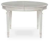 Montelaine Antiqued White Extension Dining Table and 6 Chairs from Ashley - Luna Furniture