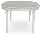 Montelaine Antiqued White Extension Dining Table and 6 Chairs from Ashley - Luna Furniture
