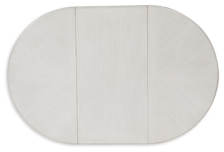 Montelaine Antiqued White Extension Dining Table and 6 Chairs from Ashley - Luna Furniture
