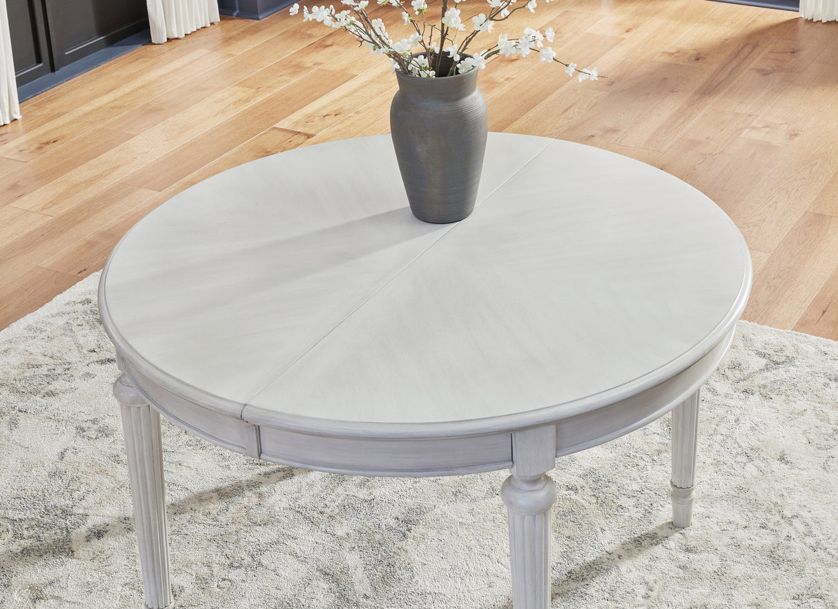 Montelaine Dining Table and 6 Chairs in Antique White from Ashley Furniture - Luna Furniture