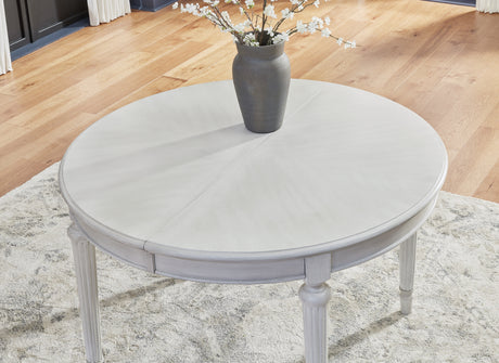 Montelaine Dining Table and 6 Chairs in Antique White from Ashley - Luna Furniture
