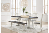 Darborn Gray/Brown Dining Table, 4 Chairs and Bench from Ashley - Luna Furniture