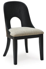 Rowanbeck Black Dining Table and 6 Chairs with Storage from Ashley Furniture - Luna Furniture