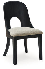 Rowanbeck Black Dining Table and 6 Chairs with Storage from Ashley Furniture - Luna Furniture