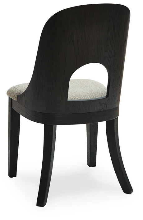 Rowanbeck Black Dining Table and 6 Chairs with Storage from Ashley - Luna Furniture