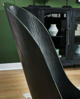 Rowanbeck Black Dining Table and 4 Chairs with Storage from Ashley Furniture - Luna Furniture