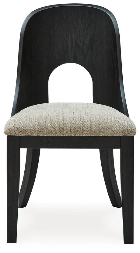Rowanbeck Black Dining Table and 6 Chairs with Storage from Ashley - Luna Furniture