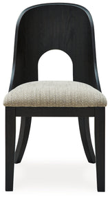 Rowanbeck Black Dining Table and 6 Chairs with Storage from Ashley Furniture - Luna Furniture