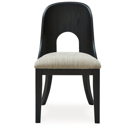 Rowanbeck Dining Table and 6 Chairs with Storage in Black from Ashley - Luna Furniture