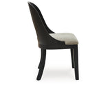 Rowanbeck Dining Table and 6 Chairs with Storage in Black from Ashley Furniture - Luna Furniture