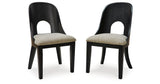 Rowanbeck Black Dining Table and 4 Chairs with Storage from Ashley Furniture - Luna Furniture