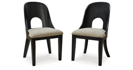 Rowanbeck Black Dining Table and 6 Chairs with Storage from Ashley - Luna Furniture