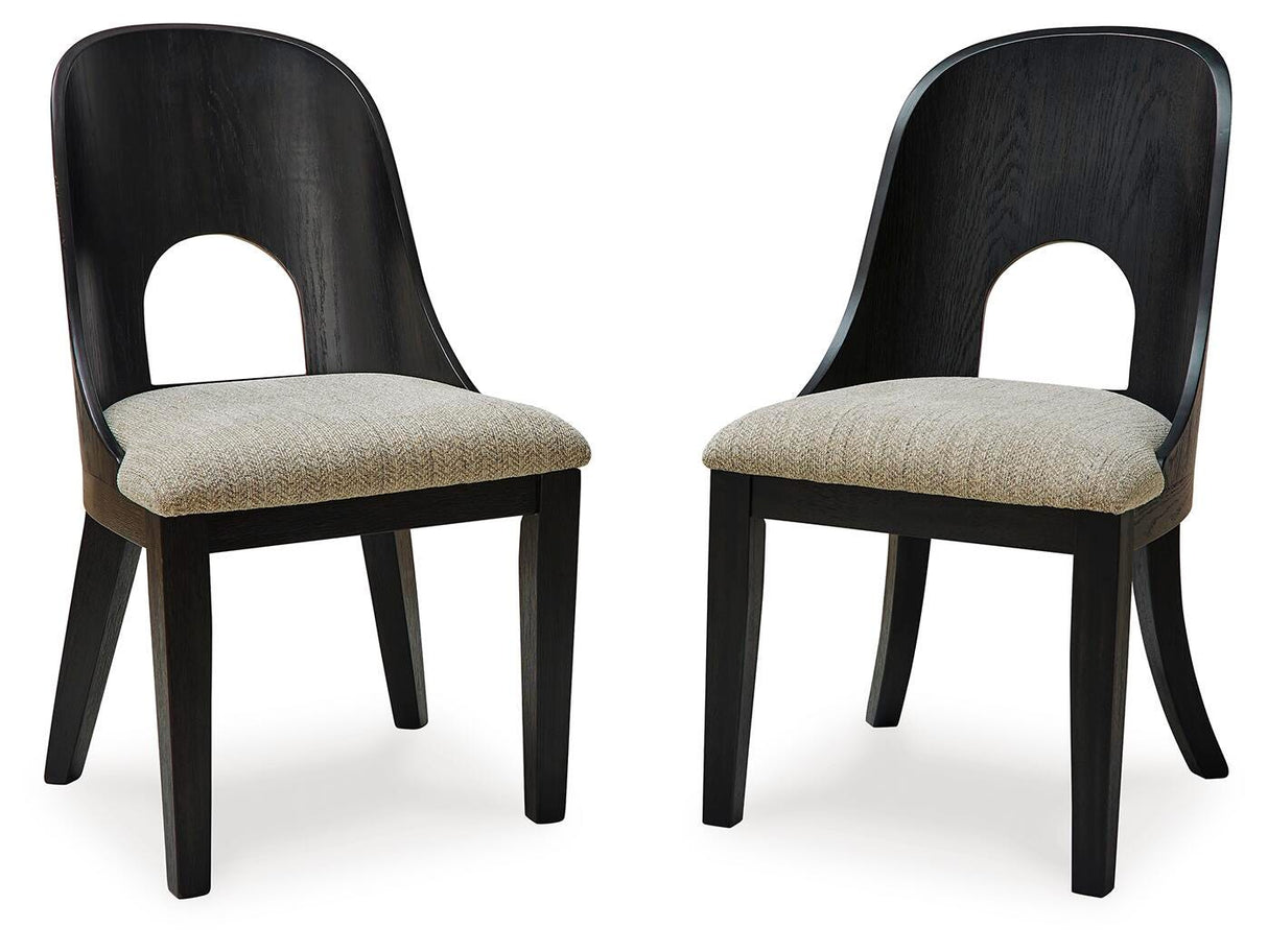 Rowanbeck Black Dining Table and 4 Chairs from Ashley Furniture - Luna Furniture