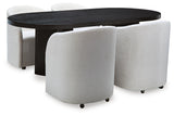 Rowanbeck Black Dining Table and 4 Chairs from Ashley - Luna Furniture