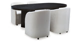 Rowanbeck Black Dining Table and 4 Chairs from Ashley Furniture - Luna Furniture