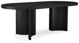Rowanbeck Black Dining Table, 2 Arm Chairs and 4 Side Chairs from Ashley - Luna Furniture