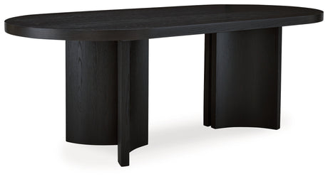 Rowanbeck Black Dining Table and 4 Chairs from Ashley Furniture - Luna Furniture