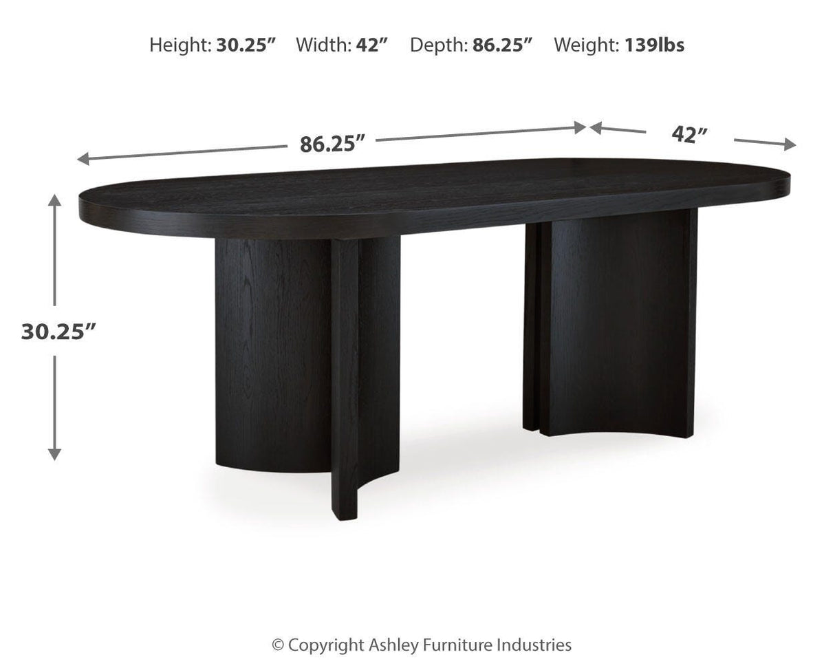 Rowanbeck Black Dining Table and 4 Chairs from Ashley - Luna Furniture