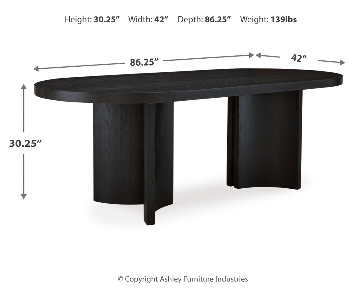 Rowanbeck Black Dining Table and 4 Chairs from Ashley - Luna Furniture