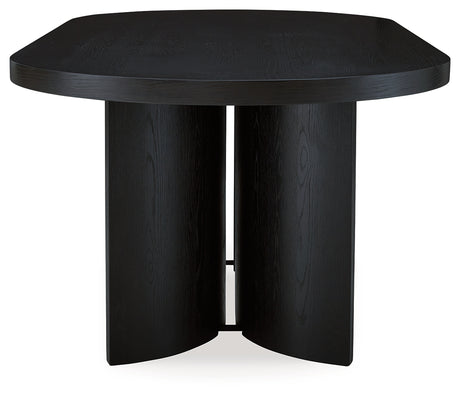 Rowanbeck Black Dining Table and 4 Chairs with Storage in Black from Ashley - Luna Furniture