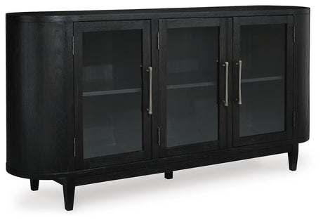 Rowanbeck Black Dining Table and 4 Chairs with Storage from Ashley - Luna Furniture