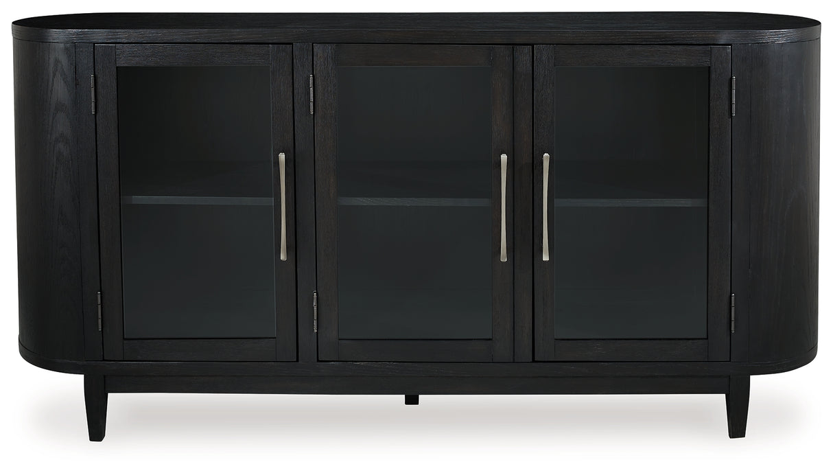 Rowanbeck Black Dining Table and 4 Chairs with Storage from Ashley Furniture - Luna Furniture