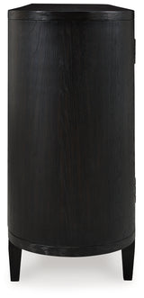 Rowanbeck Black Dining Table and 6 Chairs with Storage from Ashley Furniture - Luna Furniture