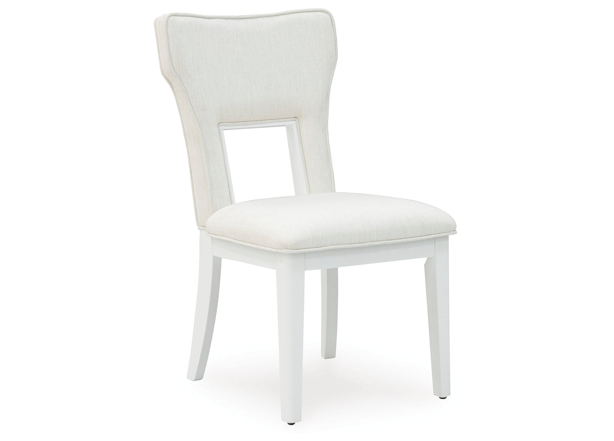 Chalanna White Dining Table and 8 Chairs with Server from Ashley Furniture - Luna Furniture
