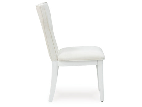 Chalanna White Dining Table and 6 Chairs with Server from Ashley Furniture - Luna Furniture