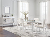 Chalanna Dining Table and 8 Chairs in White from Ashley Furniture - Luna Furniture