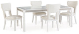 Chalanna Dining Table and 8 Chairs in White from Ashley Furniture - Luna Furniture