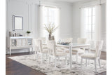 Chalanna White Dining Table and 6 Chairs from Ashley - Luna Furniture