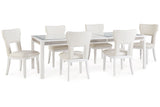 Chalanna White Dining Table and 6 Chairs from Ashley - Luna Furniture