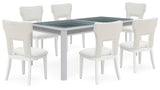 Chalanna Dining Table and 6 Chairs in White from Ashley Furniture - Luna Furniture