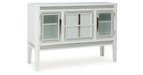 Chalanna White Dining Table and 4 Chairs with Server from Ashley Furniture - Luna Furniture
