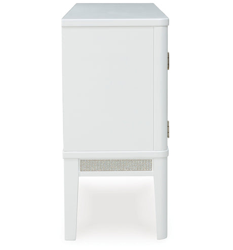 Chalanna White Dining Table and 8 Chairs with Server from Ashley - Luna Furniture