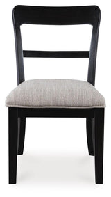 Greddinton Medium Brown Dining Table and 6 Black Chairs from Ashley - Luna Furniture