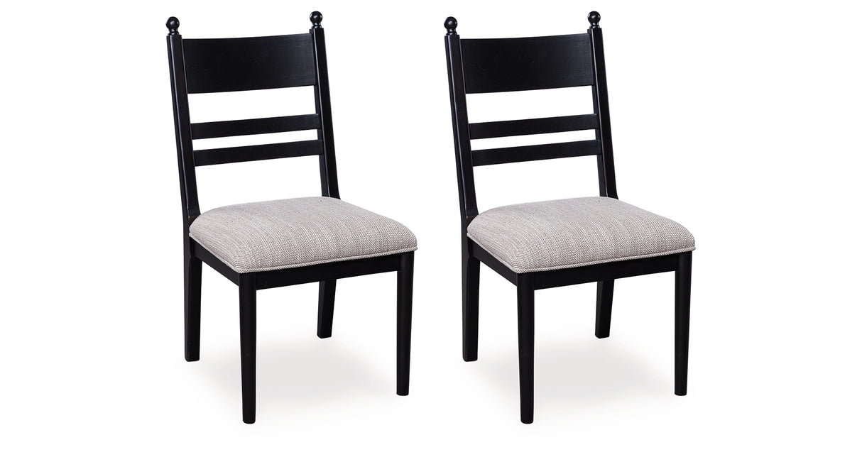 Greddinton Black Multi Dining Chair, Set of 2 from Ashley Furniture - Luna Furniture
