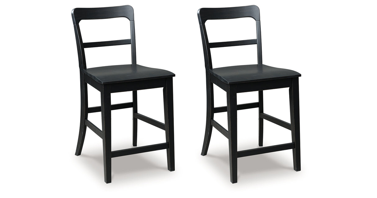 Greddinton Black Counter Height Barstool, Set of 2 from Ashley Furniture - Luna Furniture