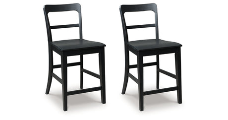 Greddinton Black Counter Height Barstool, Set of 2 from Ashley Furniture - Luna Furniture