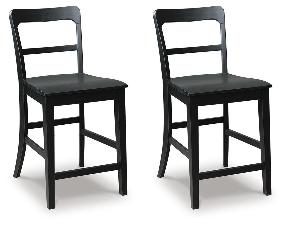 Greddinton Brown/Black Counter Height Dining Table and 6 Barstools from Ashley Furniture - Luna Furniture