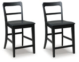 Greddinton Brown/Black Counter Height Dining Table and 6 Barstools from Ashley Furniture - Luna Furniture